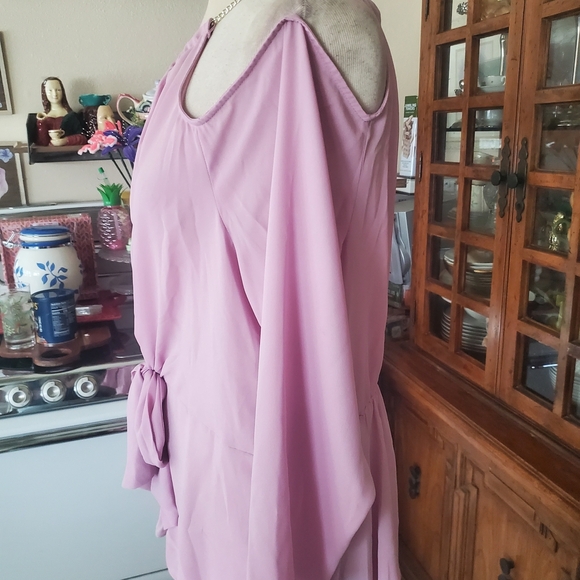 BOLD elements Purple Tunic with Cut Out Tie Front - Picture 4 of 8